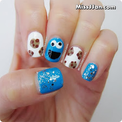 nail cookie monster street sesame designs inspired nails tutorial beauty cookies monsters character monstruo