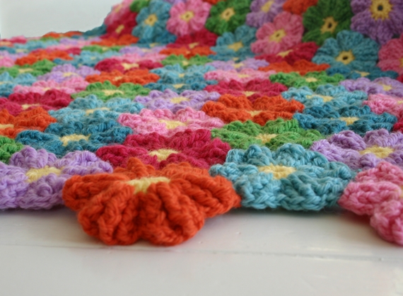 Waikiki Wildflower Blanket crochet pattern by Susan Carlson of Felted Button