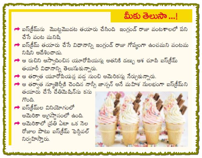 TELUGU WEB WORLD ICE CREAM FACTS AND FIGURES