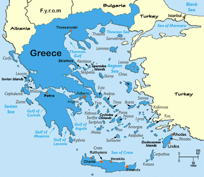 Greece Map Political Area | Map of Greece Regional Political Province