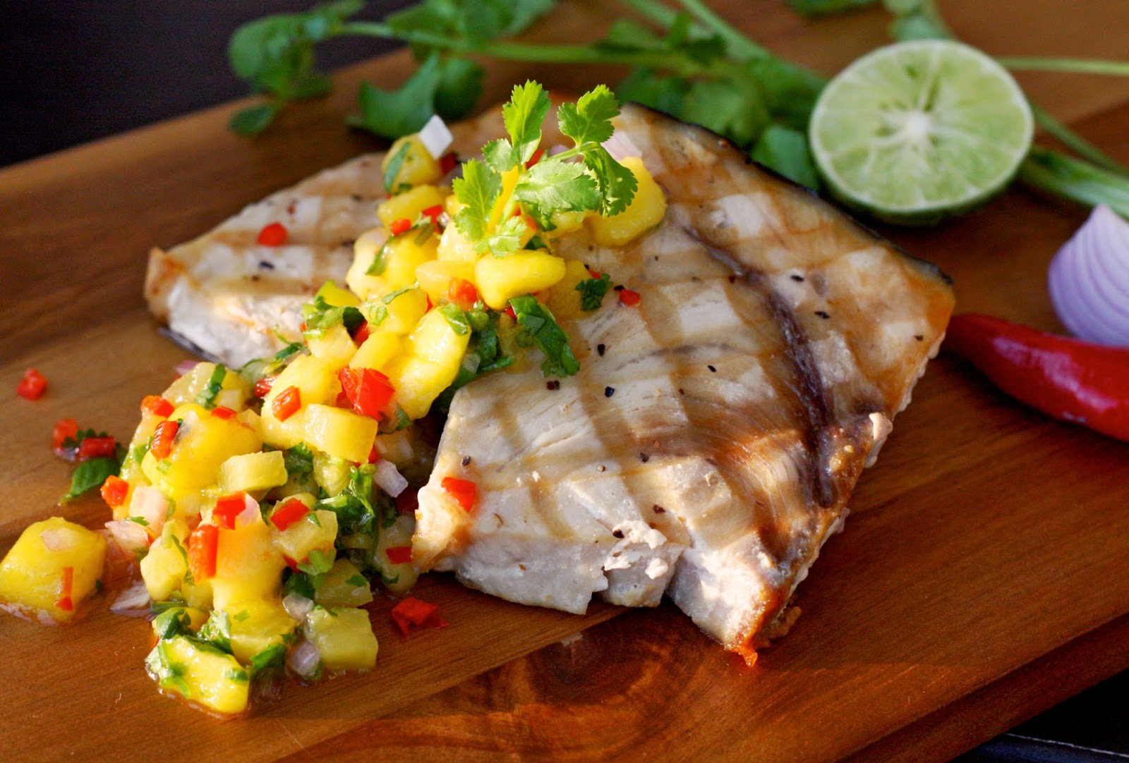 Alvin&amp;#39;s Penthouse Kitchen: Grilled Swordfish with Mango Pineapple ...