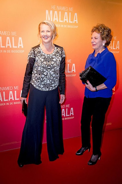 Princess Mabel of The Netherlands attends the premiere of the documentary "He Named me Malala" in Hilversum - Pakistani female activist and Nobel Peace Prize laureate Malala Yousafzai