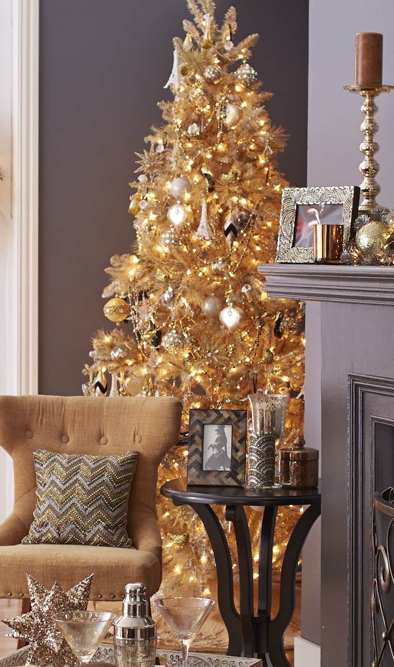  Pre-Lit Gold Pine Tree from Pier One