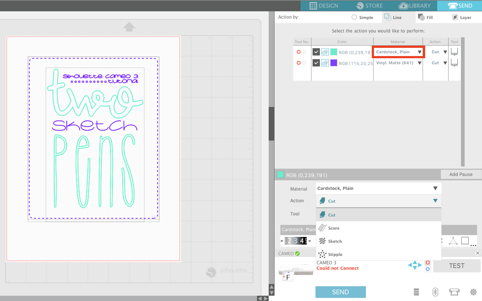 How to Use Two Sketch Pens in Silhouette CAMEO 3 Silhouette School