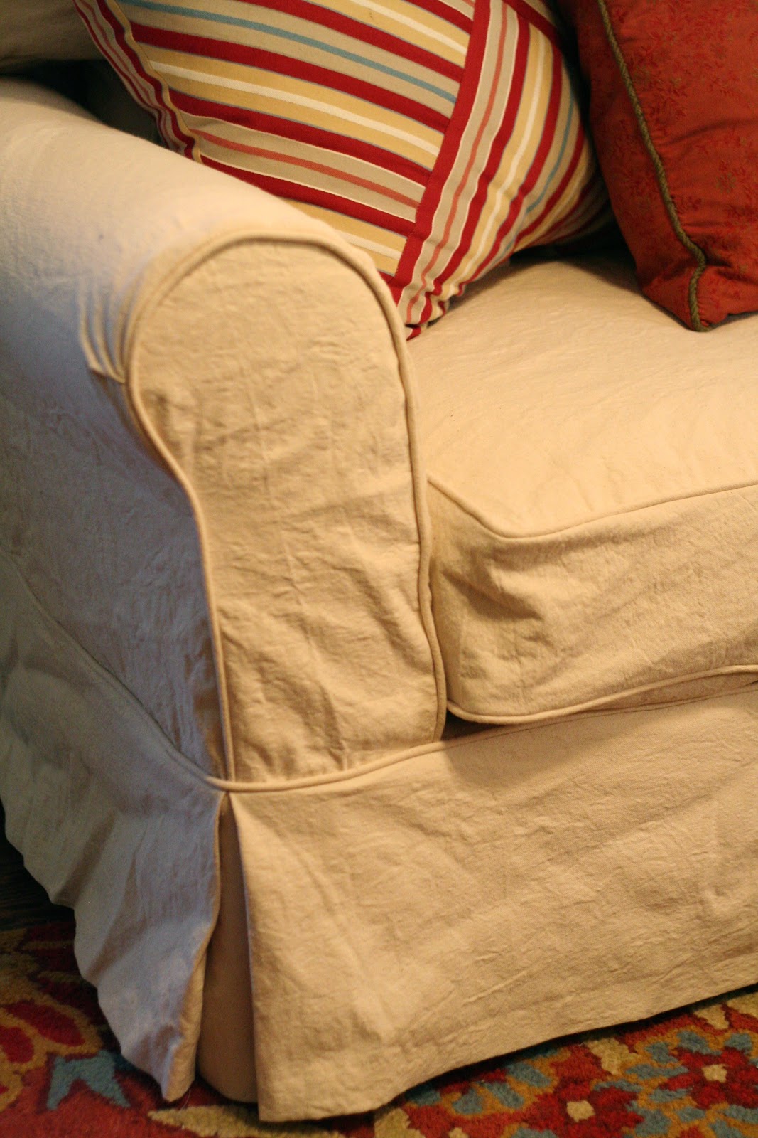 Custom Slipcovers by Shelley Cream Duck Cloth Sectional