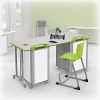 MooreCo Markerspace Table with Organizing Carts