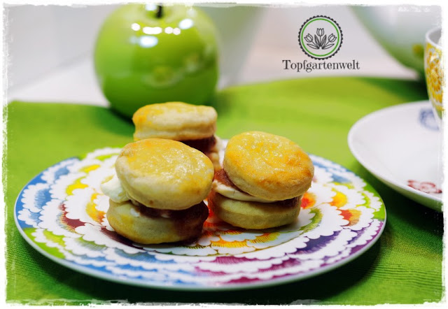 Gartenblog Topfgartenwelt Rezept: Scones mit Mascarpone und Erdbeermarmelade