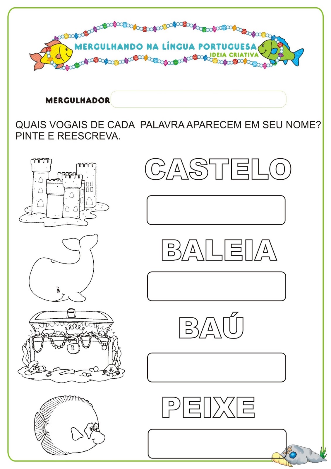 Caderno de Atividades Língua Portuguesa Projeto no Fundo do Mar grátis para imprimir Ideia Caderno de Atividades Língua Portuguesa Projeto no Fundo do Mar grátis para imprimir Ideia