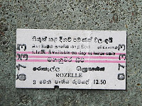 Rail ticket to Rozelle, Sri Lanka