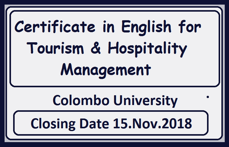 Certificate in English for Tourism & Hospitality Management - Colombo University