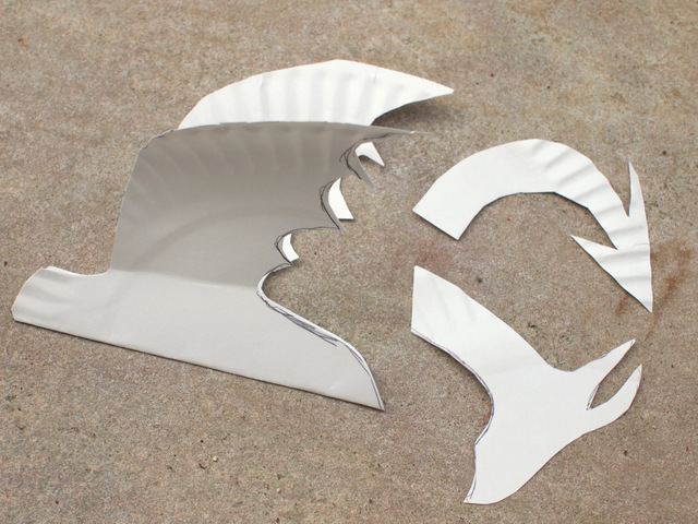 cut out all your dragon pieces from paper plates