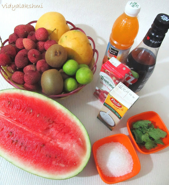 Fruit Slush (Watermelon, Lychee, Kiwi and Mango)