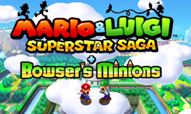 Mario & Luigi Superstar Saga + Bowser's Minions title card screen cloud