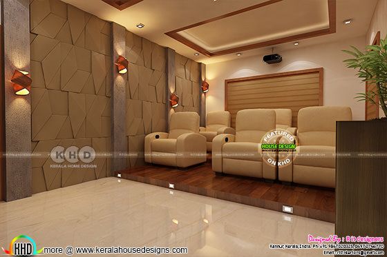 Kerala home theater interior set up