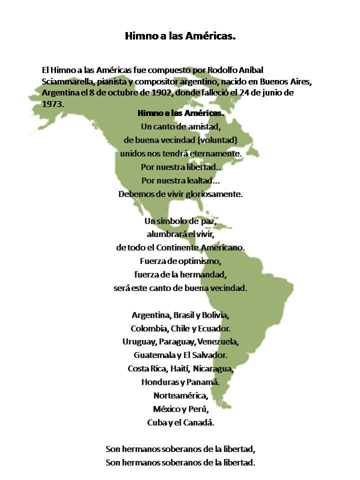 gráfico Centro comercial Habitar Planeta Escolar: Dia del Panamericanismo e Himno a las Américas.