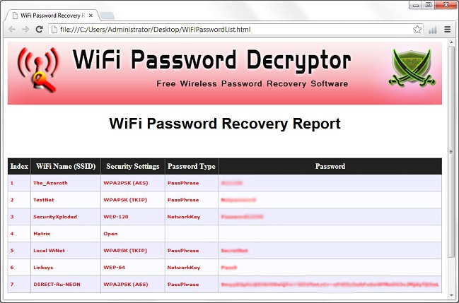 Descargar Wifi Password Decryptor