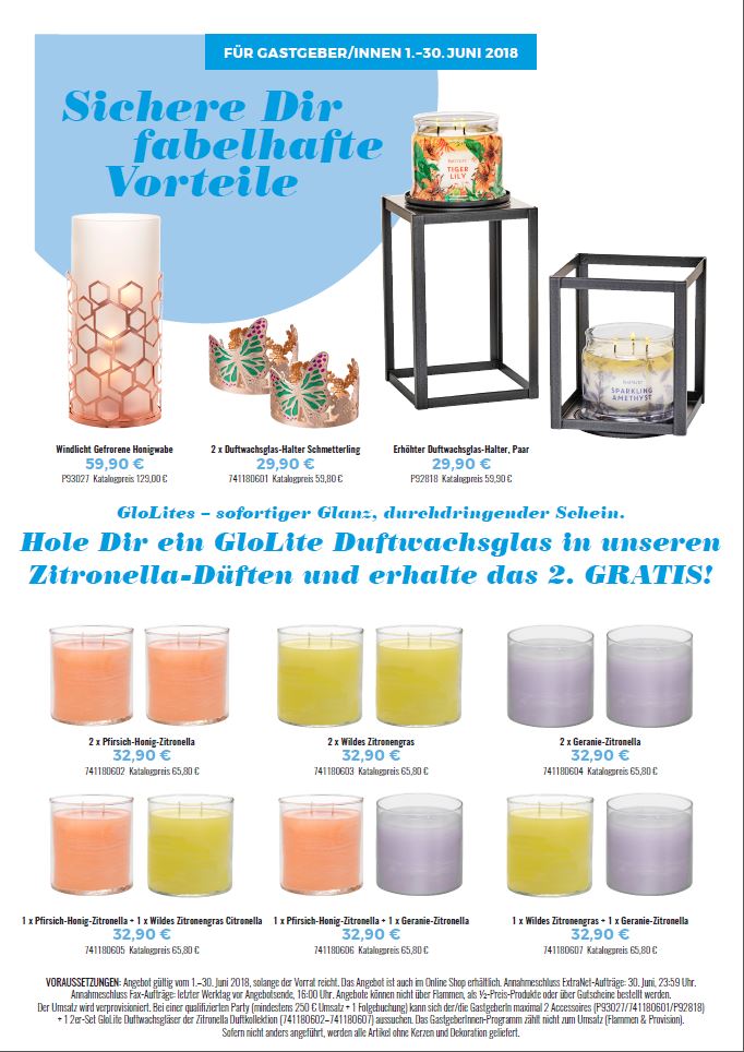 wachstraum.de PartyLite® Online Shop Partylite.de Angebote Juni 2018