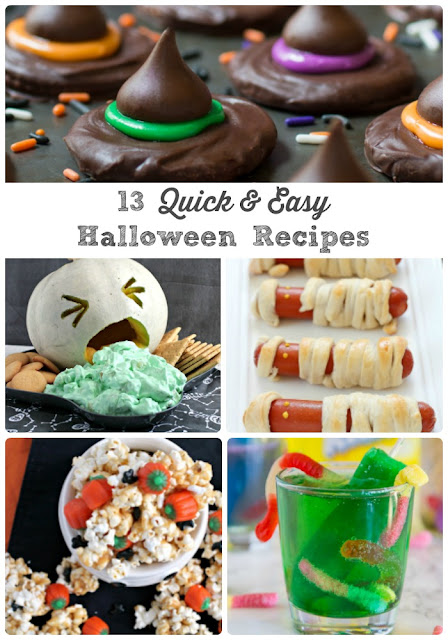 These 13 Quick & Easy Halloween Recipes can be ready to serve in 30 minutes or less making them the perfect last minute treats for that Halloween party or get-together.