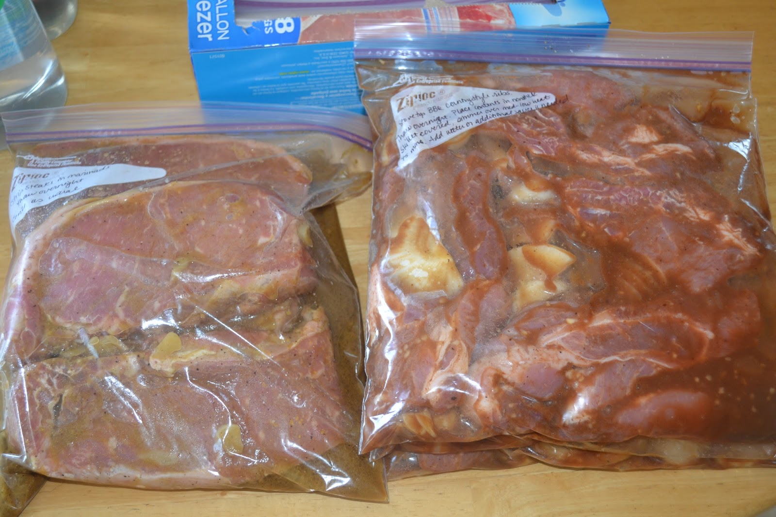 Freezer Meals BBQ Pork Ribs, Honey Glazed Chicken, Candied Garlic