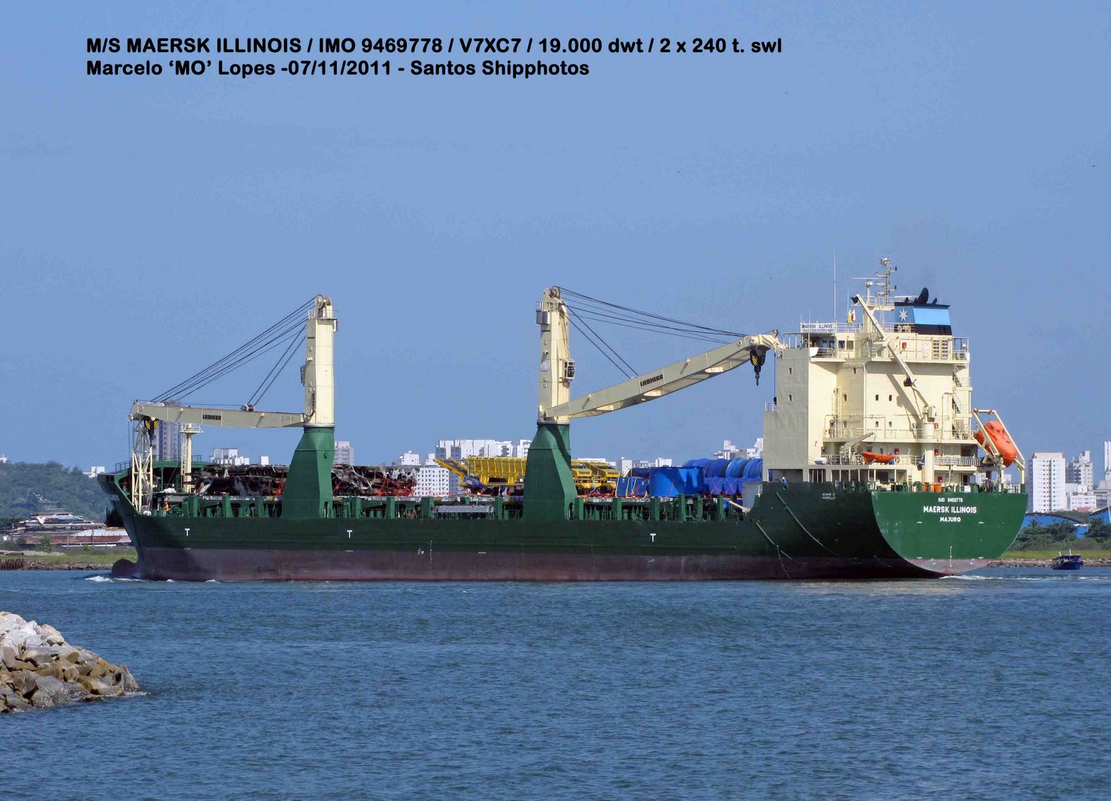 Santos Shiplovers M/S Maersk Illinois / V7XC7 Imagens de sua