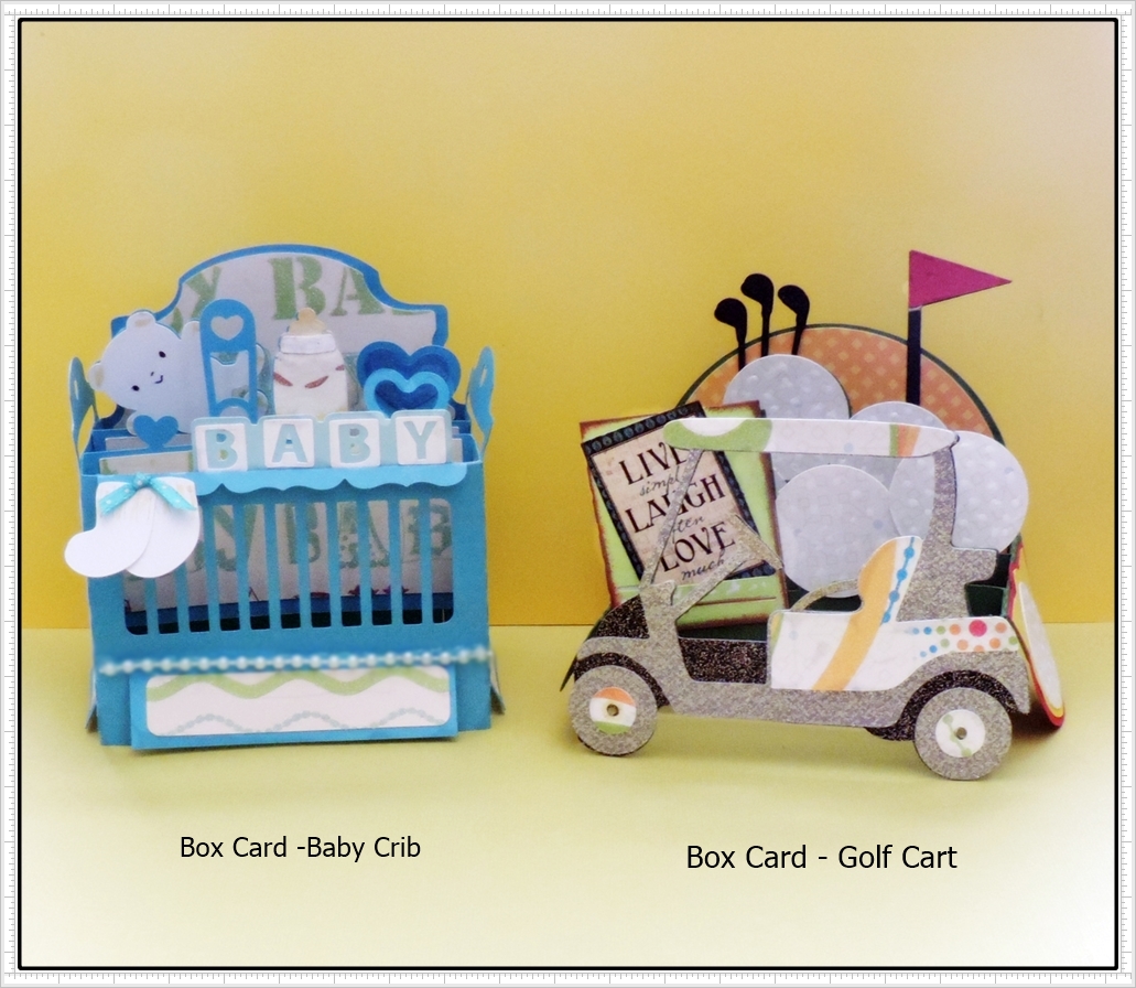 SCRAPCUTS by JUDY BABY CRIB & GOLF CART BOX CARDS