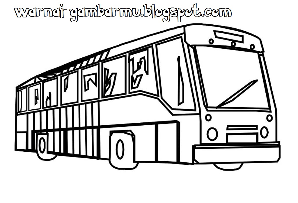 Mewarnai Gambar Bus Mewarnai Gambar