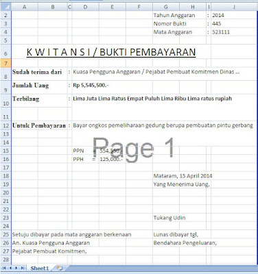 Download Contoh Kwitansi Instansi Yook Download Contoh