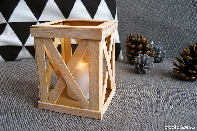 Skandynawska latarenka z drewna zrób to sama DIY