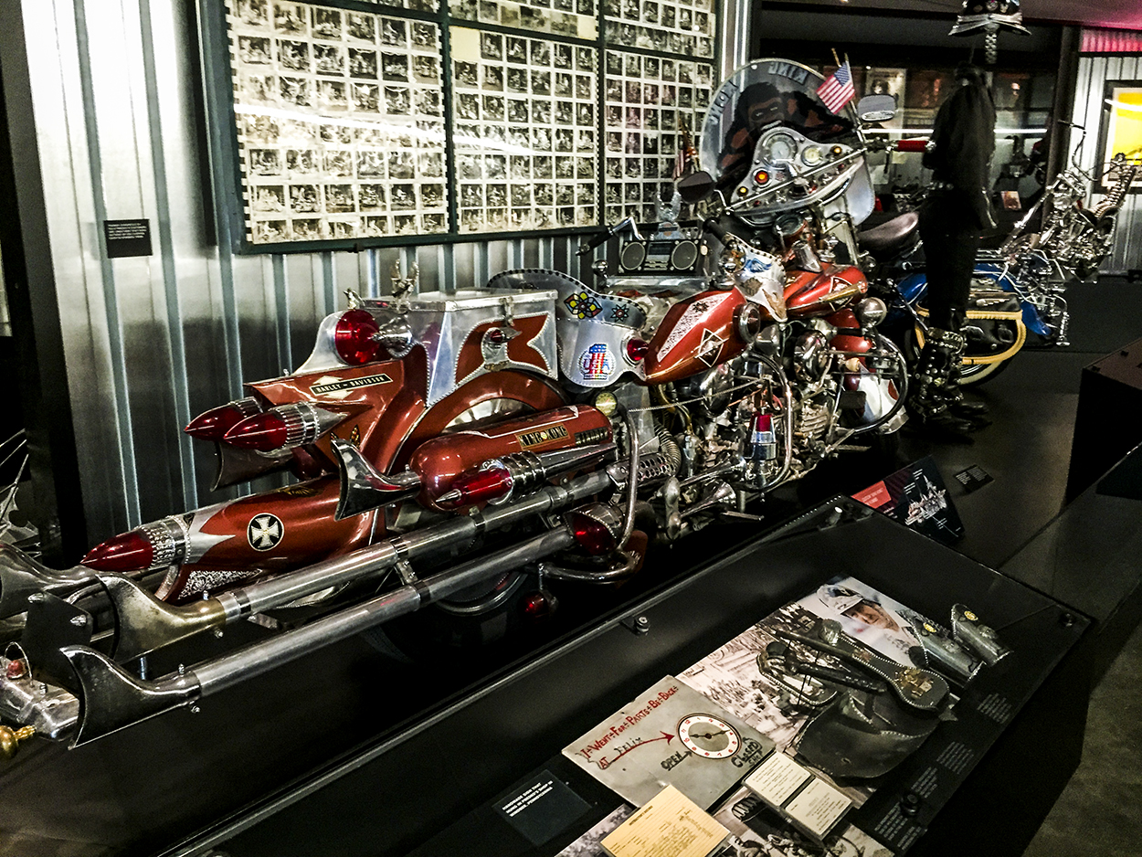 Custom bikes at the Harley Davidson Museum in Milwaukee WI