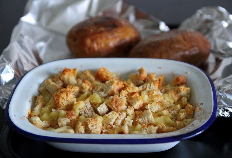 Sea Salt Baked Potatoes and Creamy Onion Gratin