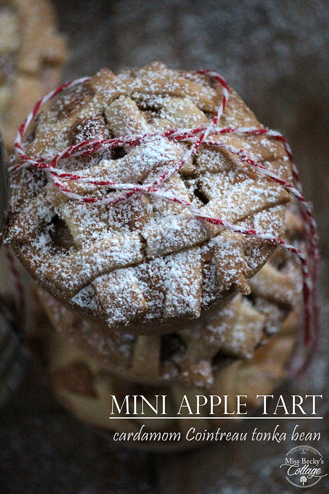 Mini apple tarts. Apples, Cointreau, cardamom, tonka bean photo rebeca sendroiu