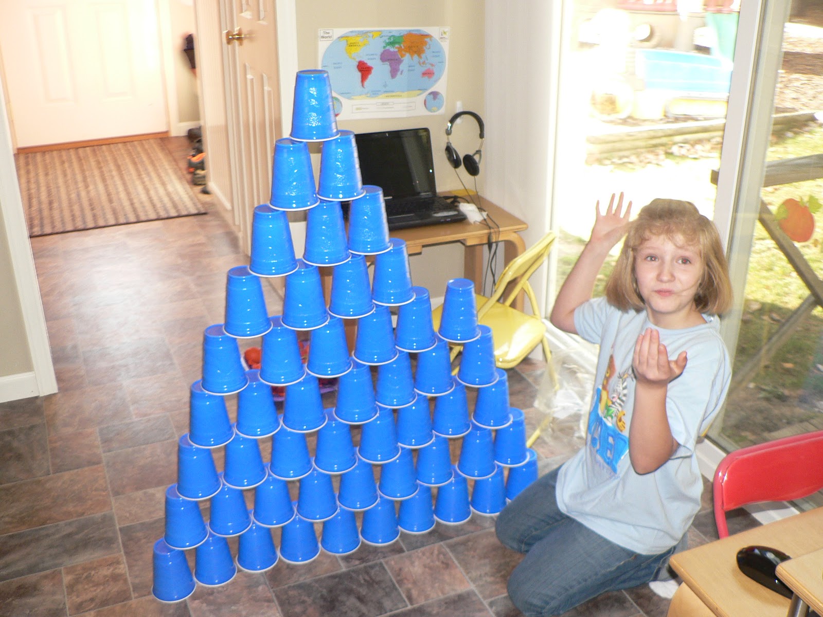 Schooling At Home Happenings: Cup Stacking!