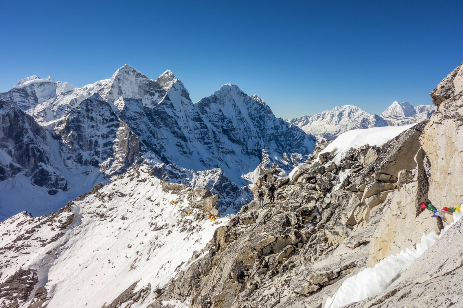 Route between Camp 1 and Camp 2 on Ama Dablam