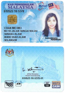 Identity Card (IC) or MyKad in Malaysia. | Truly Miszvr