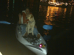Buttercup & I Kayaking in Christmas Boat Parade