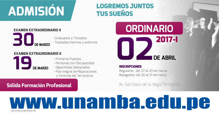 Resultados UNAMBA 2017-1 (2 Abril) Ingresantes Examen Admisión Ordinario Sede Abancay - Cotabambas - Vilcabamba - Tambobamba - Universidad Nacional Micaela Bastidas de Apurímac - www.unamba.edu.pe Resultados UNAMBA 2017-1 (2 Abril) Ingresantes Examen Admisión Ordinario Sede Abancay - Cotabambas - Vilcabamba - Tambobamba - Universidad Nacional Micaela Bastidas de Apurímac - www.unamba.edu.pe