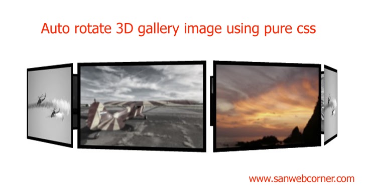 Auto 3d rotate gallery image using pure css