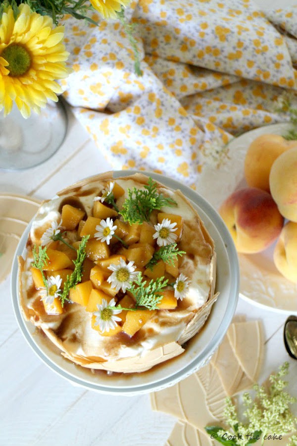 peaches-semifreddo, tarta-helada-de-melocoton, summer-dessert, icecream-peache-tart