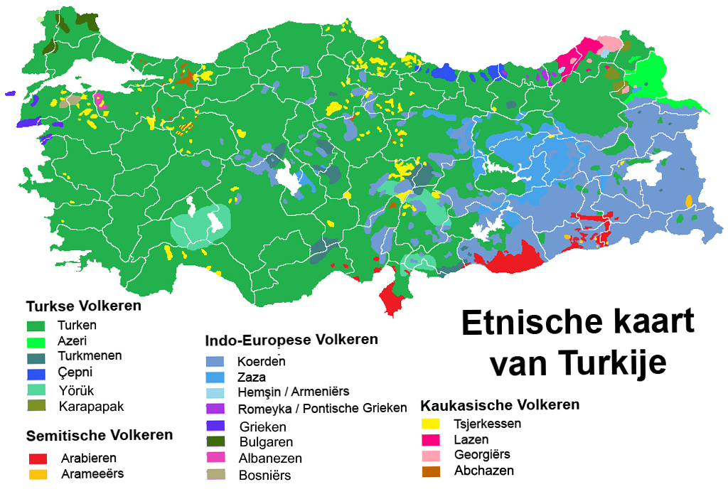 Ethnicity and ethnic map of Turkey