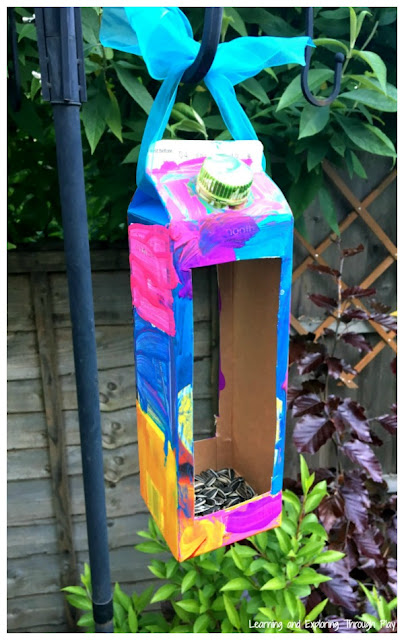 Recycled Carton Bird Feeders - Spring and Summer Activities for Kids