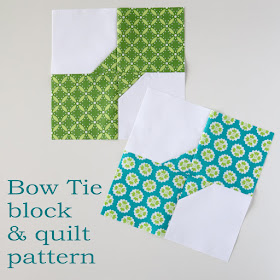 Bow Tie quilt block and tutorial by Andy from A Bright Corner
