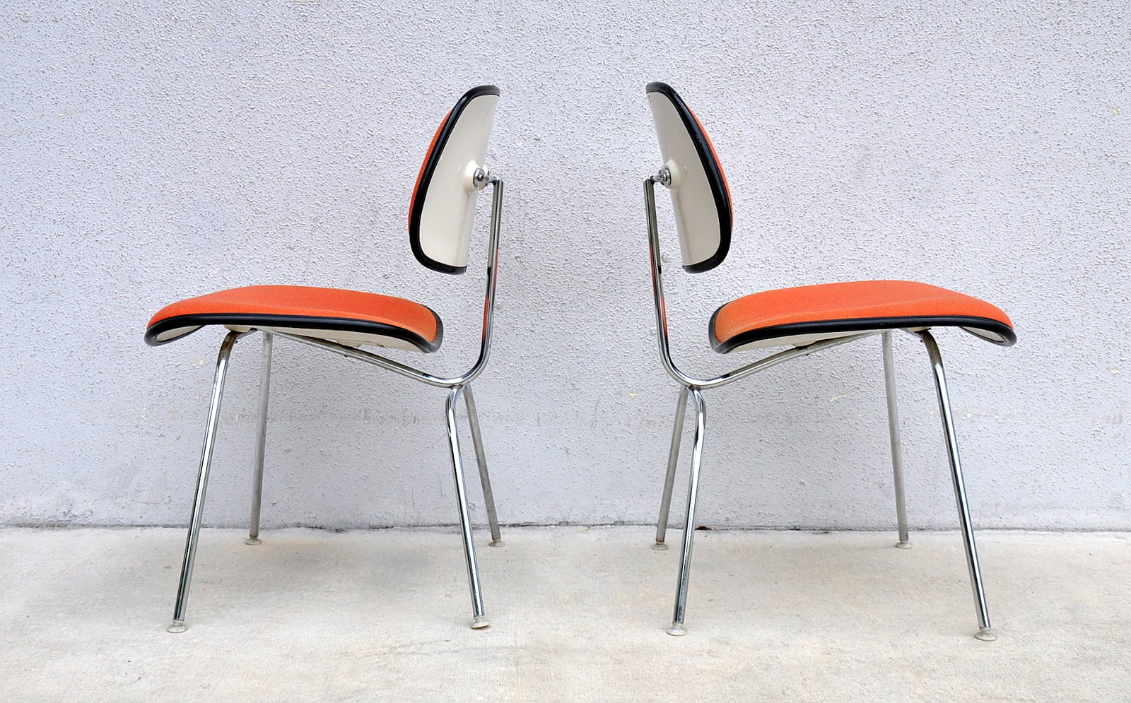 SELECT MODERN Pair of Herman Miller Eames Upholstered DCM Chairs