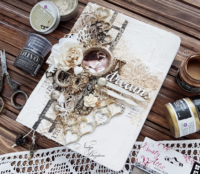 Mixed Media Place Vintage mixedmedia notebook cover tutorial by Nadya