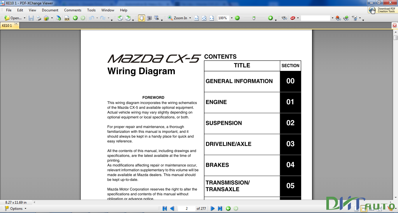 MAZDA CX5 2012 WIRING DIAGRAM - Automotive Library