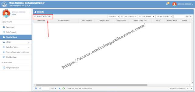 Cara Mengambil Biodata Peserta UN dari BIOUN ke Web UNBK