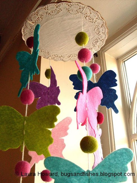 felt butterfly mobile