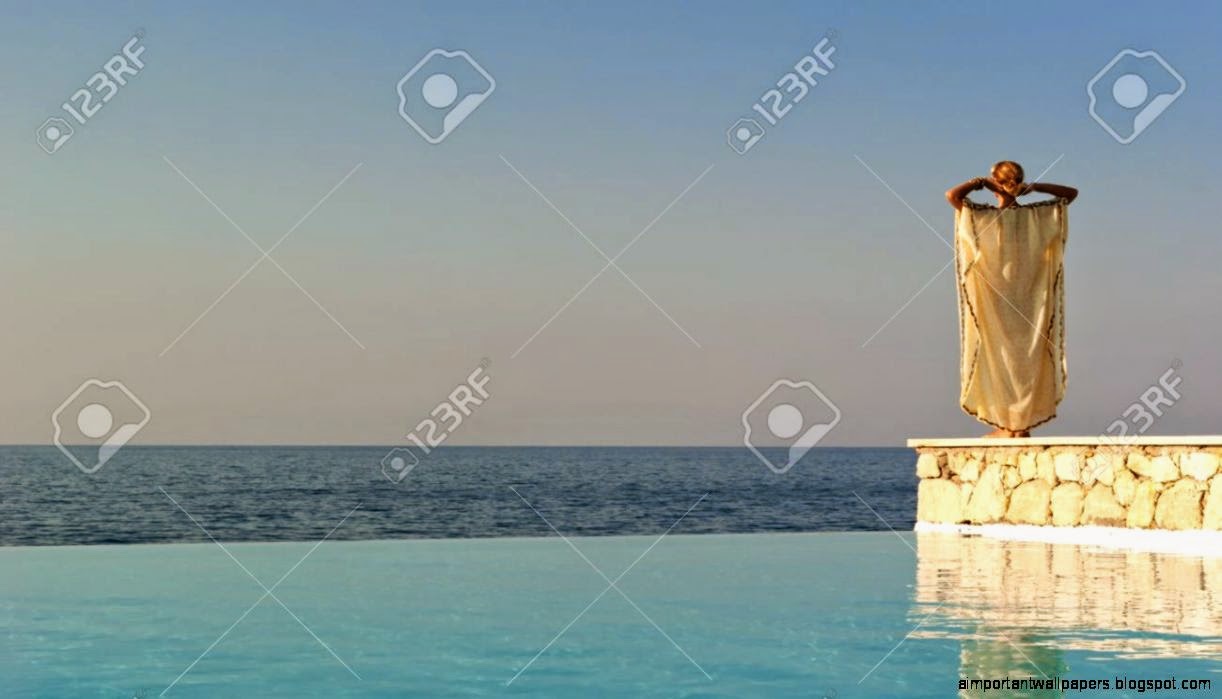 Infinity Pool Sunset Greece