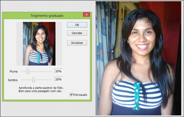 tingimento graduado