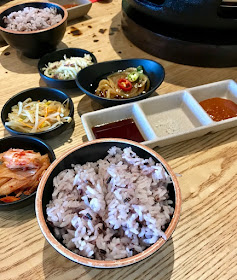 BBQ-K, Doncaster East, banchan and purple rice
