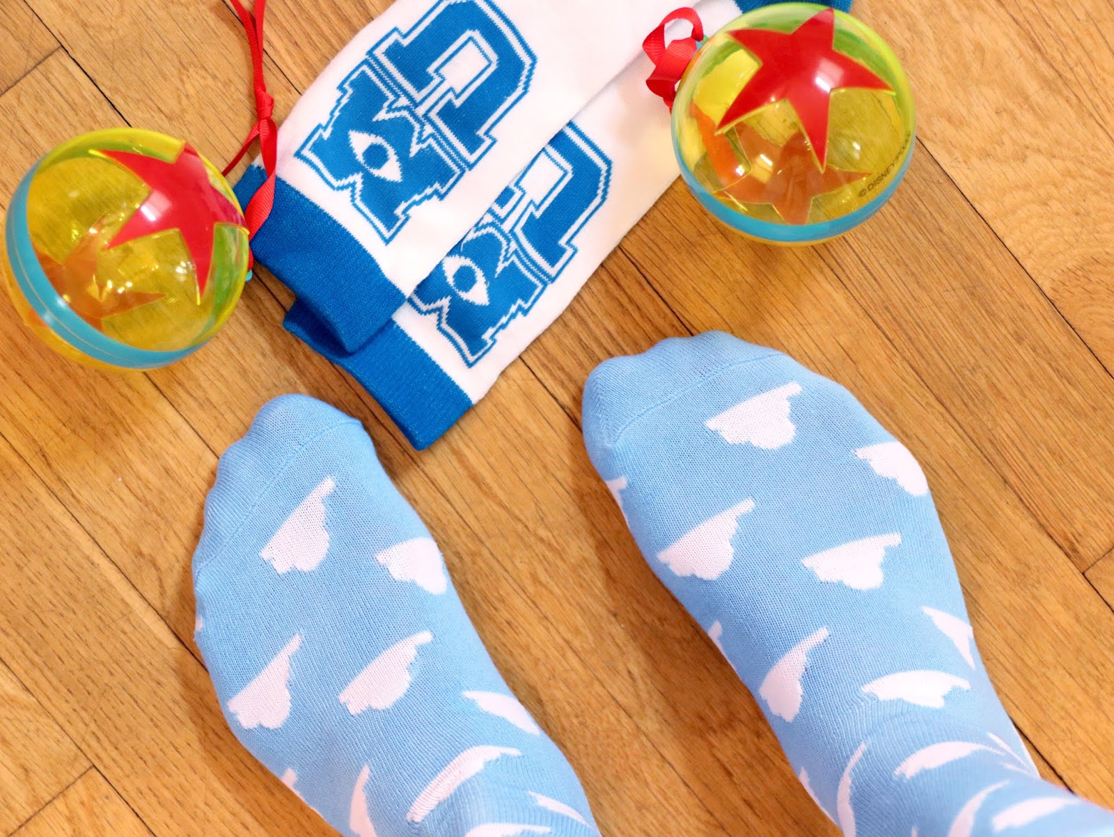 disney store pixar ball ornament socks 